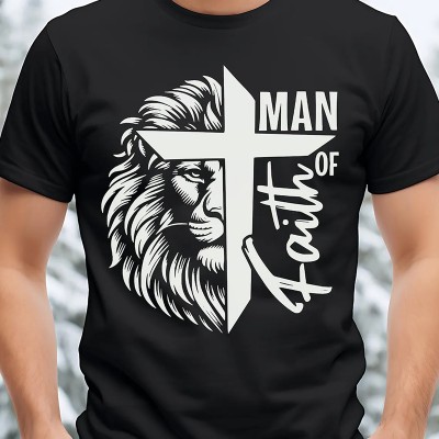 Man Of Faith Man Of God Christian Shirt Gift for Dad