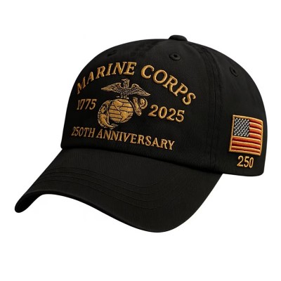 USMC 250th Anniversary Embroidered Hat 1775–2025 Marine Corps Cap Veterans Day Gift