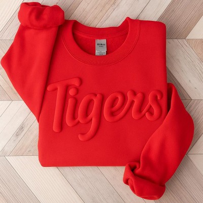 Custom Puff Print Team Name Sweatshirt School Spirit Sweatshirt Gift for Christmas Gift Idea