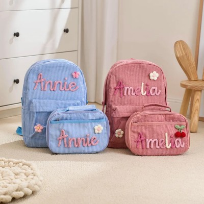 Personalized Kid BackPack and Lunchbag With Name Back to School Gift For Kid
