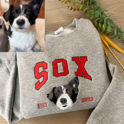 Custom Pet Face Embroidered Sweatshirt Gift for Pet Lovers