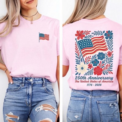 America 250 Shirt Patriotic 4th of July Tee