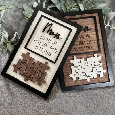 Personalized Mom Puzzle Piece Sign Mom You Are The Piece That Holds Us Together Puzzle Sign