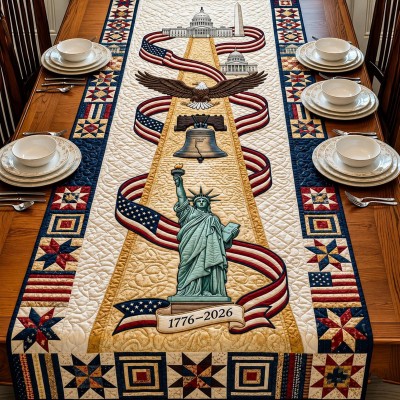 America 250 Patriotic Table Runner Decor for Independence Day Summer Celebrations