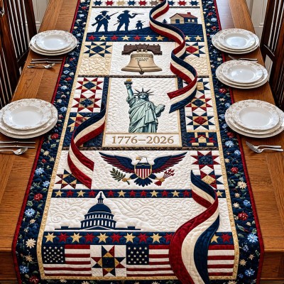 America 250 Patriotic Table Runner Decor for Independence Day Summer Celebrations