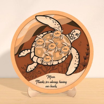 Personalized Sea Turtle Wood Sign Gift for Mom or Grandma