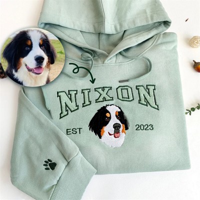 Custom Pet Face Embroidered Sweatshirt Gift for Pet Lovers