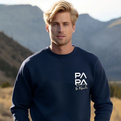 Personalized PAPA Hoodie with Kids Names Father's Day Gift