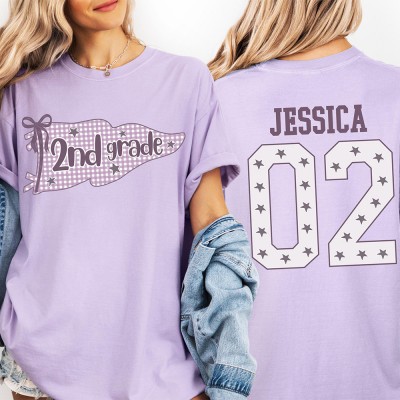 Personalized Grade Level Team Shirt Custom Back to School Tee