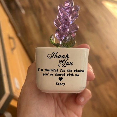 Custom Stained Glass Flower Pot Perfect Teacher Appreciation Gift