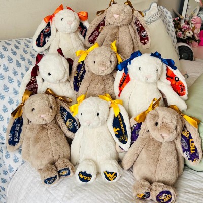 Custom Collegiate Bunny Perfect Gift for Students Grads