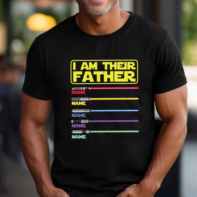 I Am Their Father Personalized Dad Shirt Custom Shirt With Lightsabers