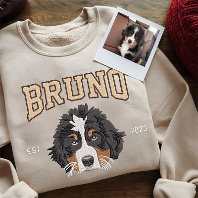 Custom Pet Face Embroidered Sweatshirt Gift for Pet Lovers