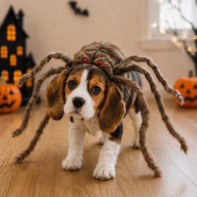 Funny Spider Halloween Pet Costume Cute Scary Dog Cat Cosplay Outfit for Small Medium Pets Halloween Gift Idea for Pet Lovers