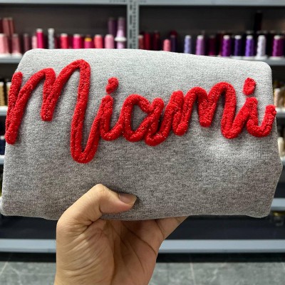 Personalized Chenille Yarn Embroidered Sports Team Sweatshirt