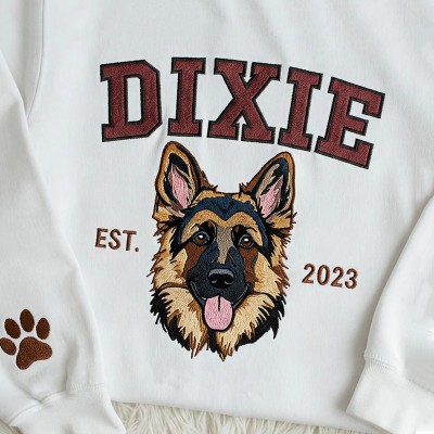 Custom Pet Face Embroidered Sweatshirt Gift for Pet Lovers