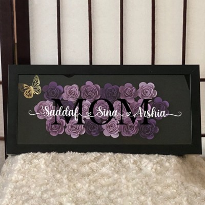 Mother's day Floral Shadow Box Gift For Mom Grandma