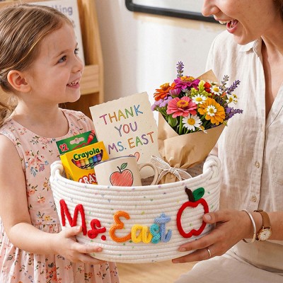 Personalized Teacher Gift Basket with Name– Back to School & Teacher Appreciation Gift