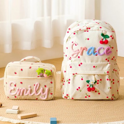 Personalized Kids Backpack and Lunch Bag With Name First Day of School Gift For Kid