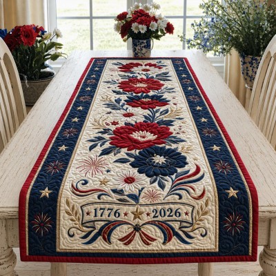 America 250 Patriotic Table Runner Decor for Independence Day Summer Celebrations