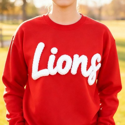 Personalized Chenille Yarn Embroidered Sports Team Sweatshirt