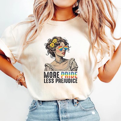 More Pride Less Prejudice Shirt Comfort Colors LGBTQ Shirt Pride Month Shirt