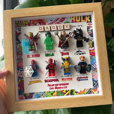 Personalized Superhero Dad Frames Fathers Day Gifts