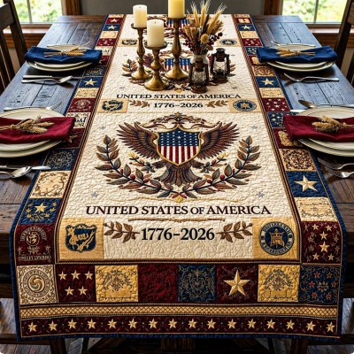 America 250 Patriotic Table Runner Decor for Independence Day Summer Celebrations