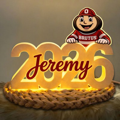 Personalized Graduation Light Box with School Mascot Custom Name LED Night Light Gift