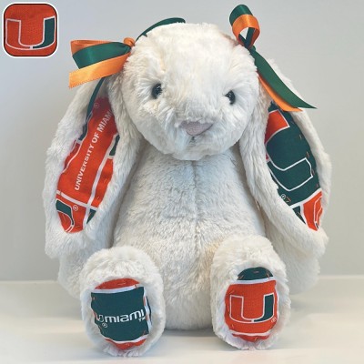 University of Miami Custom Collegiate Bunny Perfect Gift for Students Grads