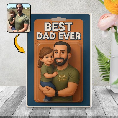 Personalized Photo Dad And Kids Action Figure Acrylic Block Plaque Father's Day Gift