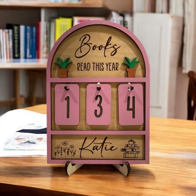 Custom Books Read This Year Sign Personalized Reading Tracker Plaque Perfect Gift for Book Lovers