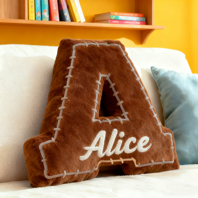 Personalized Football Letter Shaped Pillow with Names Perfect Gifts for Sports Fans Christmas Gift Ideas
